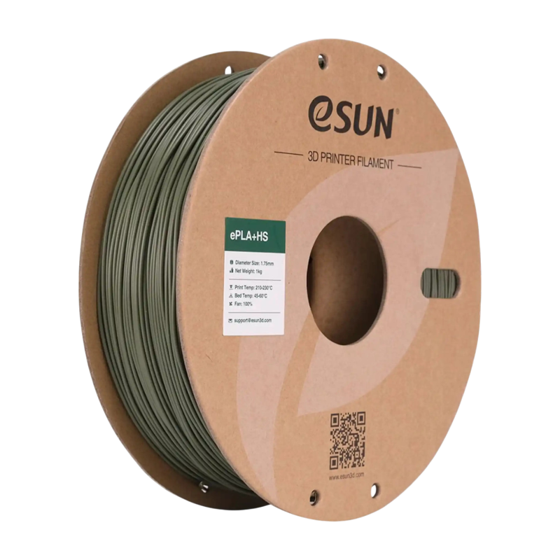 Філамент (пластик) для 3D принтера eSUN ePLA+HS 1кг, 1.75мм, олива зелена (ePLA+HS-P175OG1)